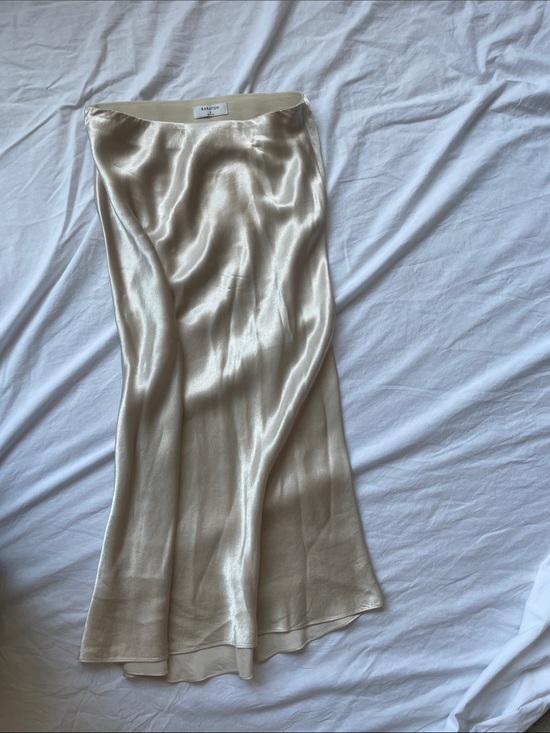 Babaton Dresses & Skirts - Babaton Silk-Blend Midi Slip Skirt in Champagne